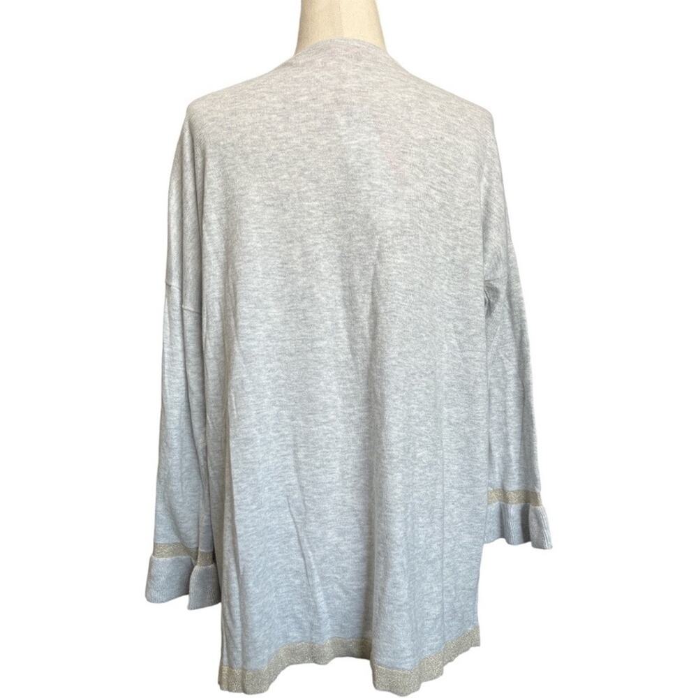 NWT Lilly Pulitzer Charla Sweater Heathered Seaside Grey Gold Metallic Ruffle S - Picture 4 of 14